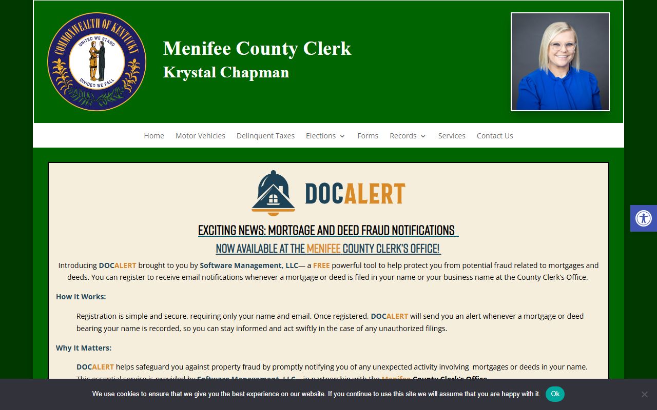Menifee County Circuit Court Clerk records and County Clerk records split