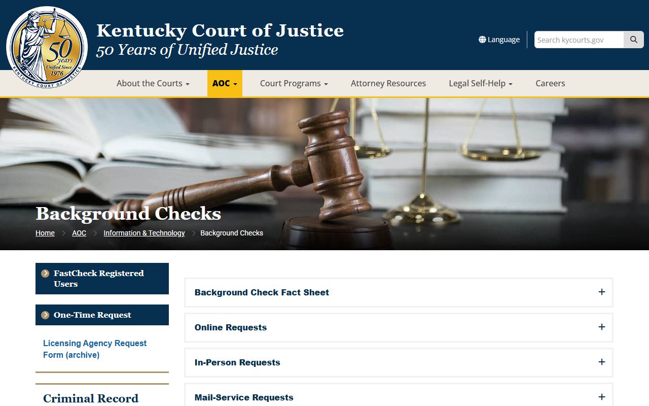 Menifee County court dockets AOC criminal record report page