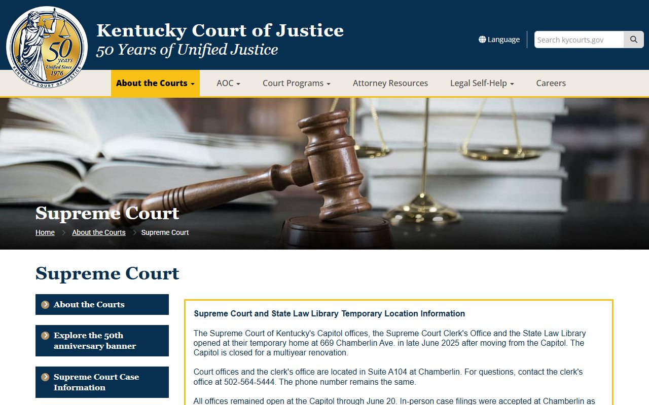 Menifee County court records Kentucky Supreme Court page