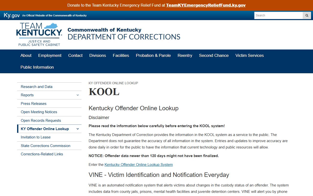 Menifee County Circuit Court records and Kentucky KOOL custody information