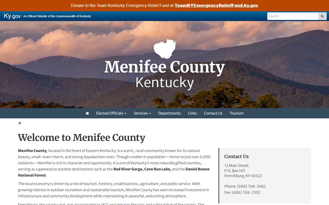 Menifee County court records county government homepage