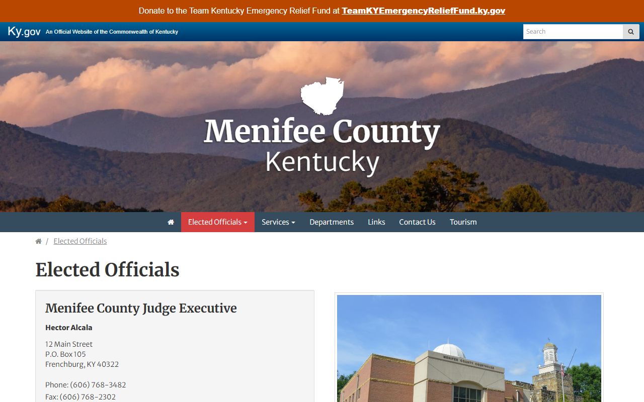 Menifee County court records elected officials directory