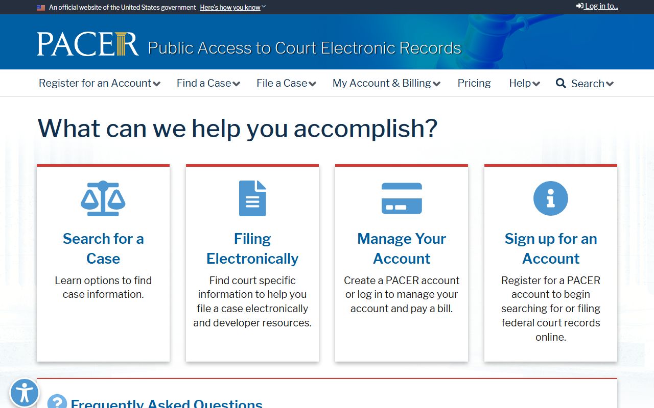 Menifee County probate records PACER federal case access